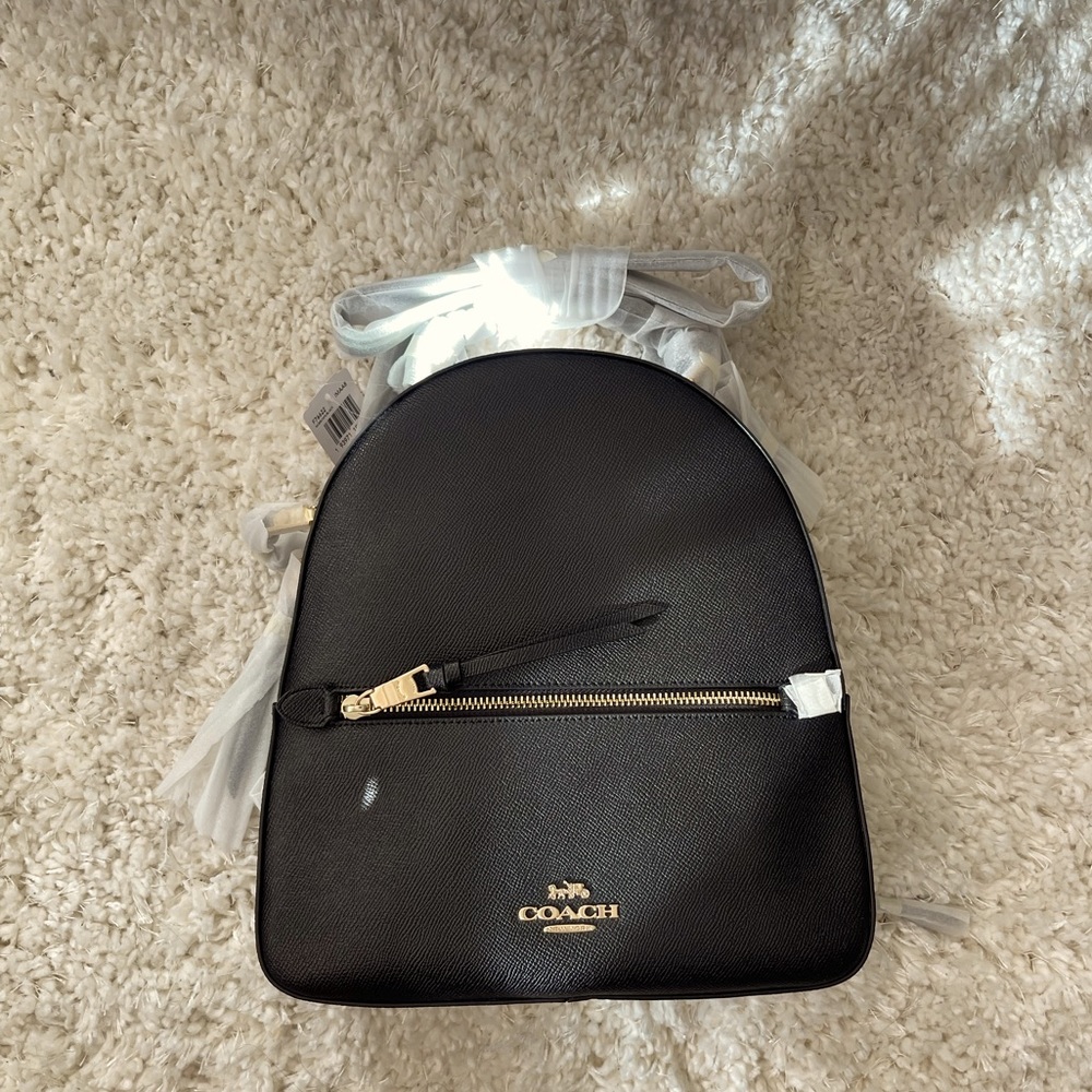 Coach Front Zipper Leather Backpack